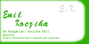 emil kocziha business card